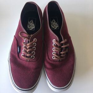 Men’s Maroon Canvas Vans size 8